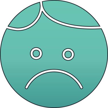 üzgün yüz ifadesi, illüstrasyon, beyaz arkaplan üzerindeki vektör
