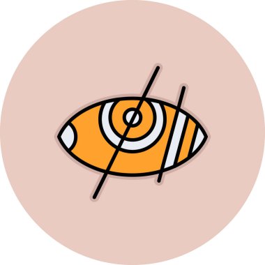 Çizgi film karakteri ve mor göz çizimi