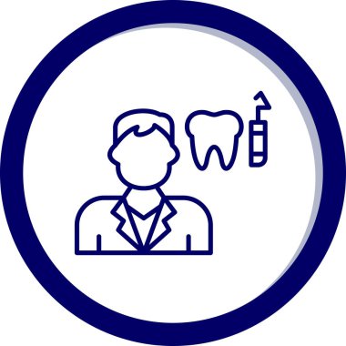 Diş simgesi. Web tasarımı için basit bir dişçi vektör simgesi çizimi