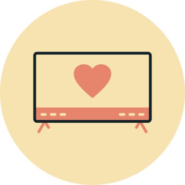 Kalp. Web simgesi basit illüstrasyon