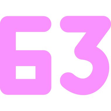 35 numaralı pembe renk tasarımı beyaz arkaplanda izole edildi.