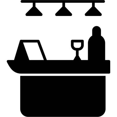 Otelde. Web simgesi basit illüstrasyon