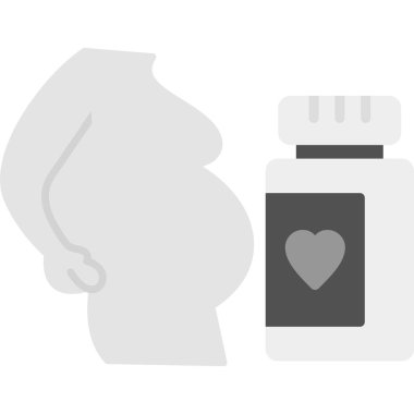 Kalbi olan hamile bir kadın. vektör illüstrasyonu