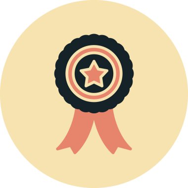 Madalya ödülü düz vektör simgesi