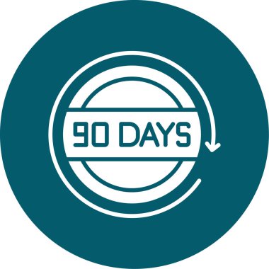 90 gün kaldı, vektör illüstrasyonu