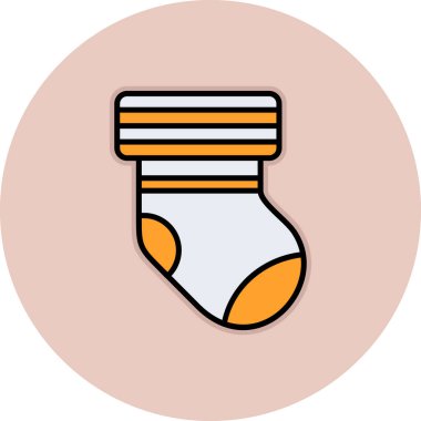 bebek çorapları ikonu, vektör illüstrasyonu