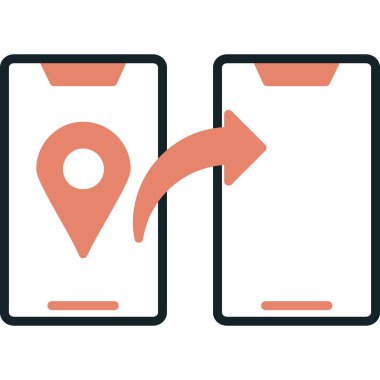 gps konum simgesi doldurulmuş dış hat biçimi