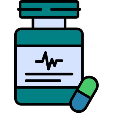 İlaç. Web simgesi basit illüstrasyon