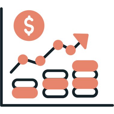 iş ve finans satırı vektör simgesi.