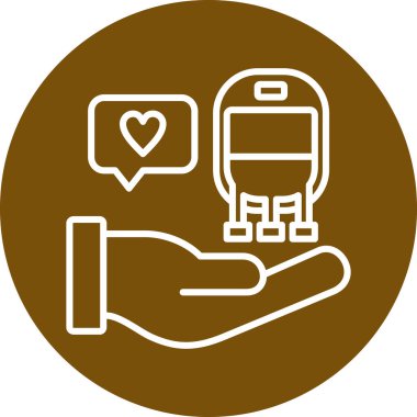 Kalp simgesini tutan bir elin vektör çizimi