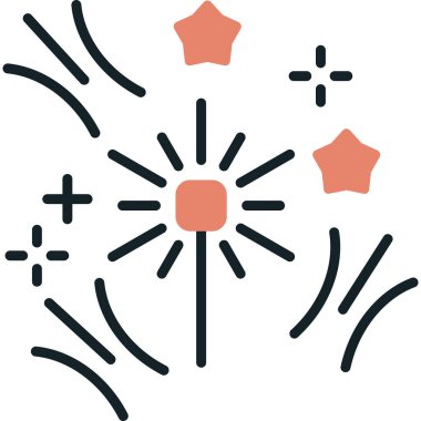 Havai fişekler. Web simgesi basit illüstrasyon