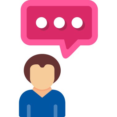 İnsan simgesi vektör illüstrasyonlu konuşma baloncukları