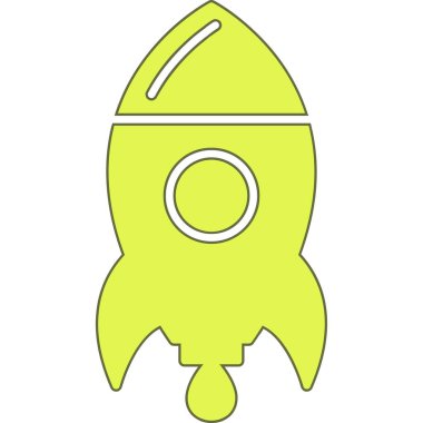 Roket. Web simgesi basit illüstrasyon