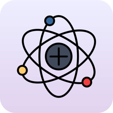 Bir atom simgesinin vektör illüstrasyonu