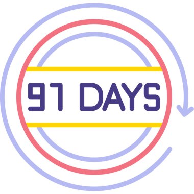 9 günlük sol simge, vektör çizimi. 9 gün simgesi