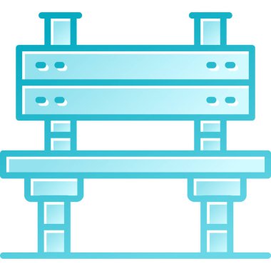 Bench ağ simgesi basit vektör illüstrasyonu