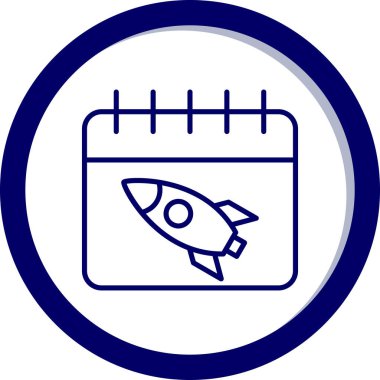 Roket. Web simgesi basit illüstrasyon