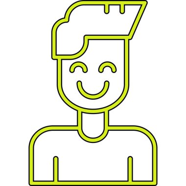 Gülümseyen adam, vektör çizimi.