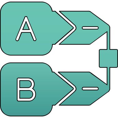 renk vektörü ayarlandı. İki birbirine bağlı ok. iki - boyut.