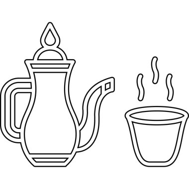 kahve fincanları ve çaydanlık set vektör tasarımı