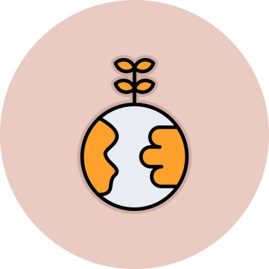 Bir dünya simgesinin vektör illüstrasyonu