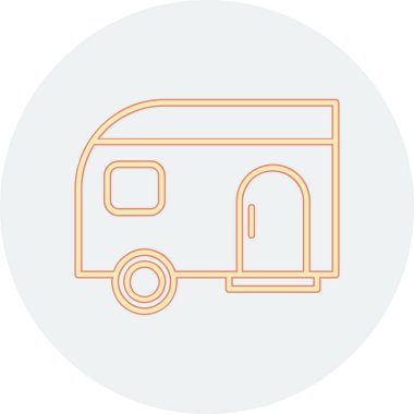 Uzun gölgeli bir minibüsün vektör simgesi