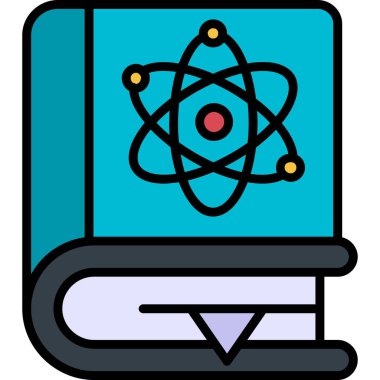 Atom kitabı eğitim simgesinin ana hatları doludur