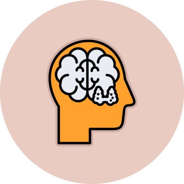 Beyin. Web simgesi basit illüstrasyon