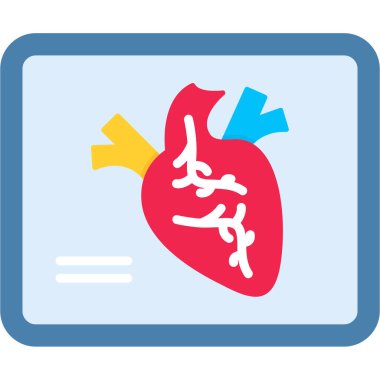 Beyaz arkaplanda bir sembol olan kalp, vektör illüstrasyonu