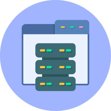 Sunucu. Web simgesi basit illüstrasyon