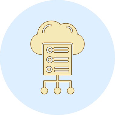 Bulut veri sunucusu simgesi - taslak biçimi