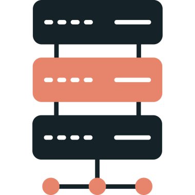 sunucu düz simgesi, vektör illüstrasyonu