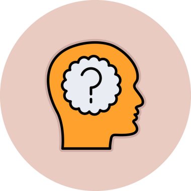 beyin ikonu vektör illüstrasyonu