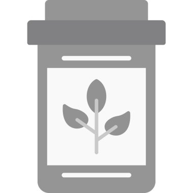 Çiçek ikonlu kavanoz, vektör illüstrasyonu