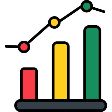 iş grafiği simgesi, vektör illüstrasyonu