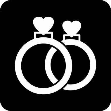 Moda tarzında izole edilmiş düğün çifti simgesi