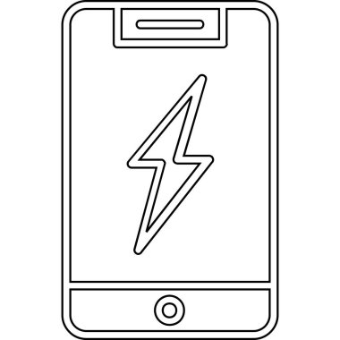 Yıldırım sembollü akıllı telefon izole edilmiş simge