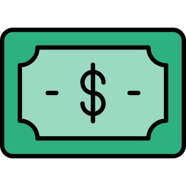 Dolar vektörü düz renk simgesi