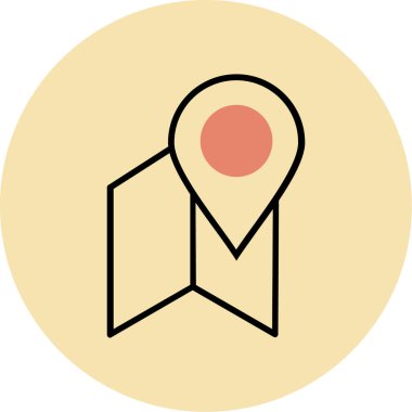 Harita işaretleyici konumu simgesi - taslak biçimi