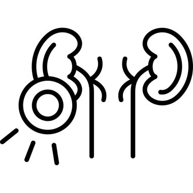 Böbrek çizgisi simgesi, dış hat biçimi