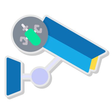 Kapalı devre televizyon ikonu. vektör illüstrasyonu