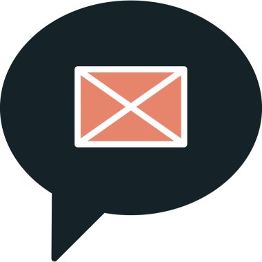 Mesaj var. Web simgesi basit illüstrasyon