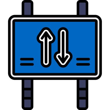 Yol simgesi, vektör illüstrasyonu