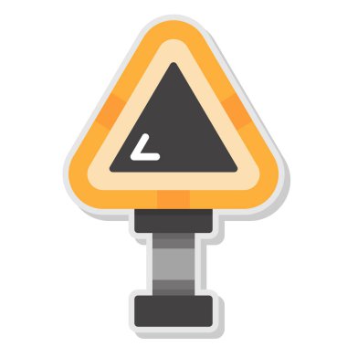 Yol uyarı vektör illüstrasyon tasarımı ile trafik sinyali