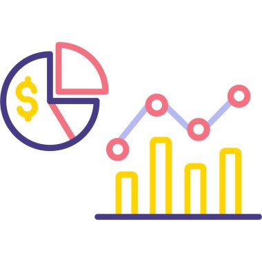 iş grafiği simgesi, vektör illüstrasyonu