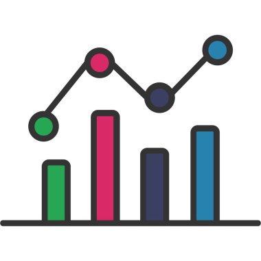 Çubuk grafik renkli vektör simgesi
