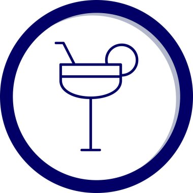 Kokteyl web simgesi basit vektör illüstrasyonu