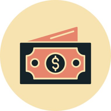 Cash web simgesi basit vektör illüstrasyonu