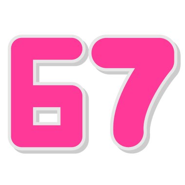 6 numaralı pembe rengin vektör illüstrasyonu