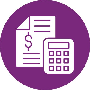 Bir belgeyle hesap makinesinin vektör illüstrasyonu